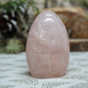 Polished Rose Quartz Crystal Freeform with Rainbows - 6.6 oz
