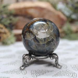 Blue Opal Crystal Sphere: Polished Indonesian Gemstone (48.1mm, 4.2oz)