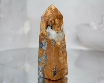 Obelisco de jaspe maliganio: Torre de cristal de calidad AAA, 6.1 oz