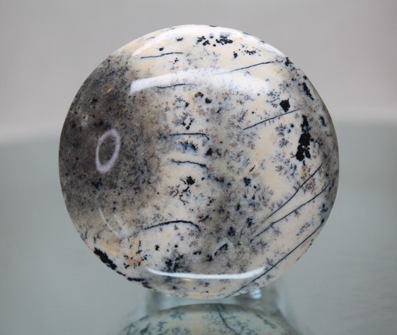 Dendritic Agate Crystal Palmstone with Druzy, AAA+ Quality, 4.9 oz Polished Agate Stone from Indonesia