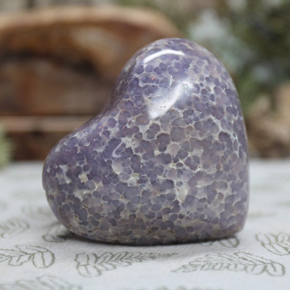 Grape Agate Crystal Carved Heart, 4.7 oz A Quality Polished Purple Crystal Heart from Indonesia