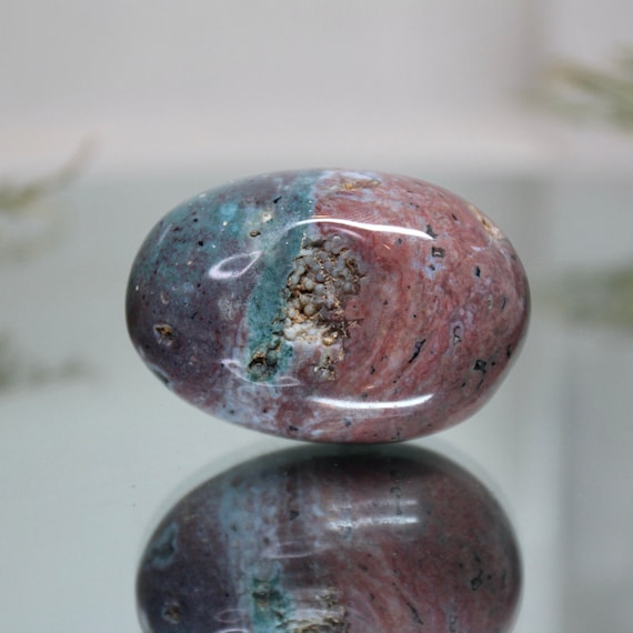 Ocean Jasper Polished Crystal Freeform, 4.0 oz AAA+ Quality Jasper Palmstone from Madagascar