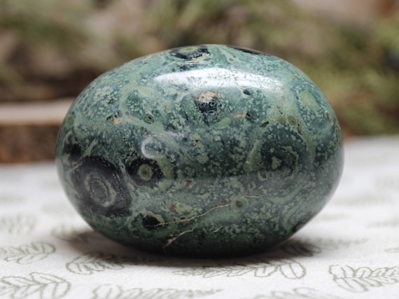 Kambaba Jasper Palmstone, 7.2 oz RARE AA Jasper Crystal Soap Stone from Brazil