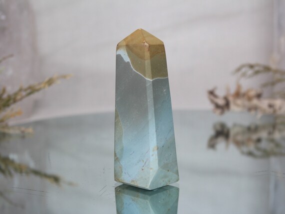Polychrome Jasper Crystal Obelisk, AA+ Quality, 4.2 oz Jasper Tower from Indonesia