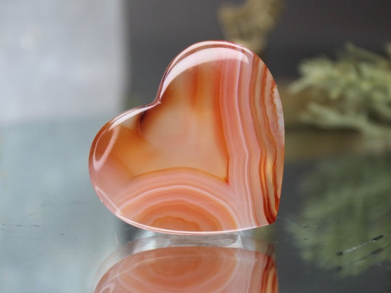 XS Carnelian Heart, A+ Gem Quality, 0.4 oz Polished Crystal from Indonesia, Gift for Valentine, Love