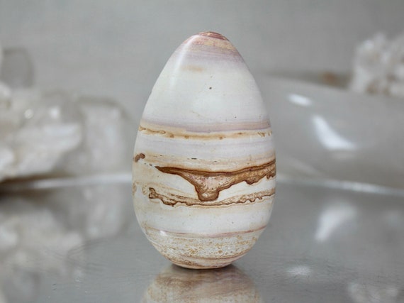 Picture Jasper Egg, AA+ Quality 7.1 oz Layered Jasper Crystal Egg from Indonesia, Energy Healing + Reiki Charged, Free Shipping