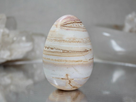 Picture Jasper Egg, AAA++ Quality 7.8 oz Layered Jasper Crystal Egg from Indonesia, Energy Healing + Reiki Charged, Free Shipping