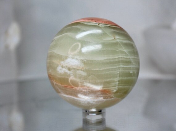 64.9 mm Green Calcite Sphere, AA+ Quality, 11.7 oz Crystal Ball from Indonesia, High Vibration, Reiki Charged, Free Fast Shipping