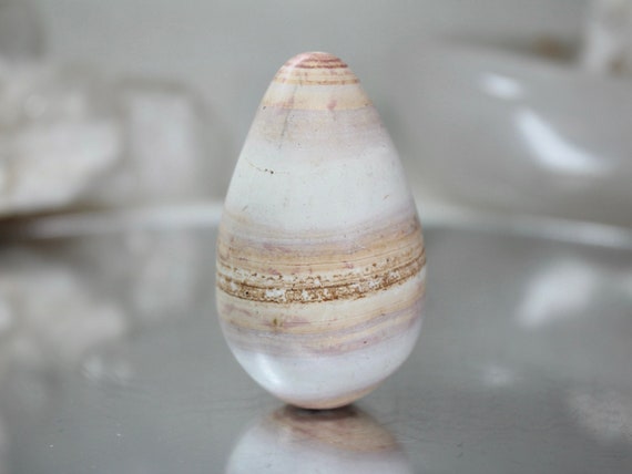 Picture Jasper Egg, AAA Quality 3.3 oz Layered Jasper Crystal Egg from Indonesia, Energy Healing + Reiki Charged, Free Shipping