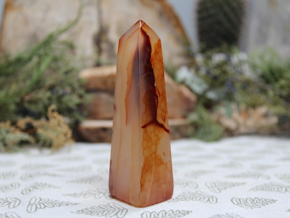 AAA+ Carnelian Crystal Obelisk Tower, 4.0 oz Polished Crystal from Indonesia