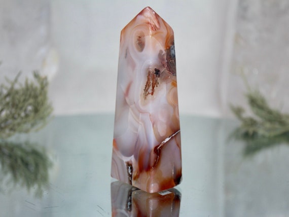 Carnelian Crystal Obelisk, AAA Quality, 5.9 oz Polished Crystal Tower from Indonesia, Energy Cleansed, Free Fast Shipping