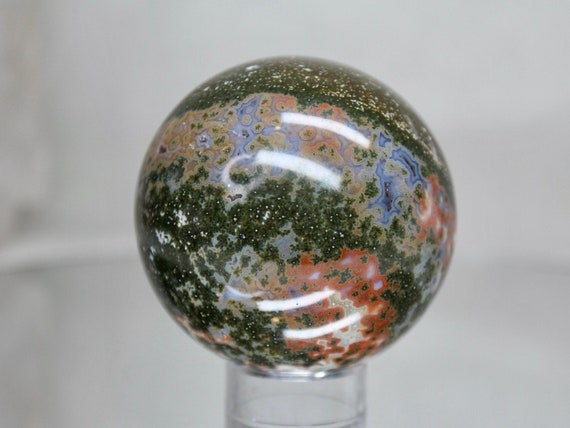 71 mm Ocean Jasper Crystal Sphere, 16.5 oz AAA+++ Quality Jasper Crystal Ball
