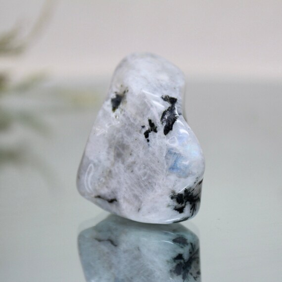 Rainbow Moonstone Polished Freeform with Rainbows, 2.3 oz Crystal from Brazil