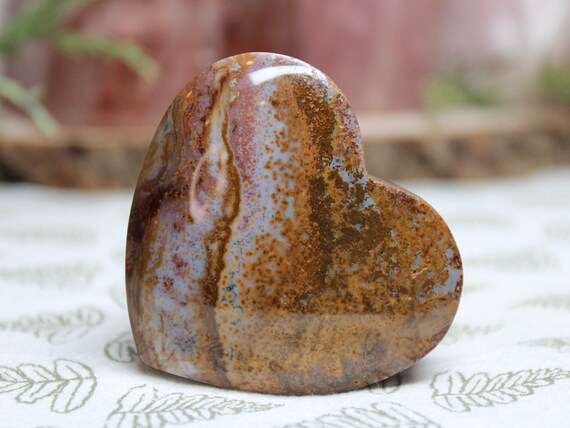AA Ocean Jasper Heart , 3.2 oz Polished Palmstone from Indonesia