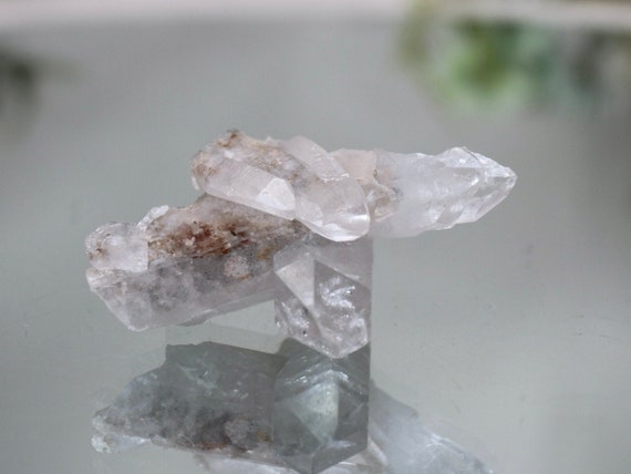 XS Clear Quartz Cluster with Inclusions and Rainbows, A+ Quality, 1.1 oz High Frequency Stone