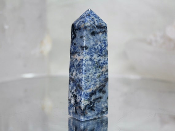 Sodalite Crystal Tower, AAA Quality, 4.4 oz All Polish from Indonesia, Throat Chakra, Reiki Cleanse, Energy Healing, Free Ship