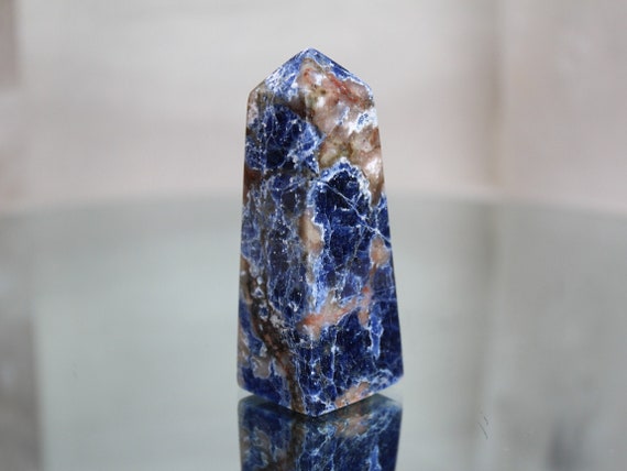 Sodalite Crystal Obelisk Point, AAA+ Quality, 2.9 oz All Polish from Indonesia