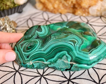 Polished Chrysocolla Malachite Freeform Crystal, 22.1 oz from Brazil