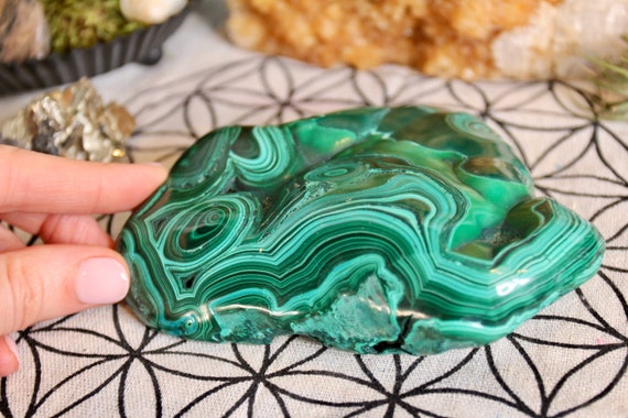 Polished Chrysocolla Malachite Freeform Crystal, 22.1 oz from Brazil