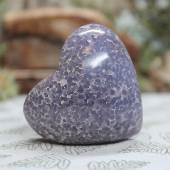 Grape Agate Crystal Carved Heart, 4.6 oz A Quality Polished Purple Crystal Heart from Indonesia