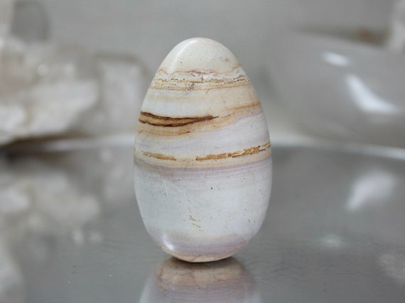 Picture Jasper Egg, AA+ Quality 3.9 oz Layered Jasper Crystal Egg from Indonesia, Energy Healing + Reiki Charged, Free Shipping