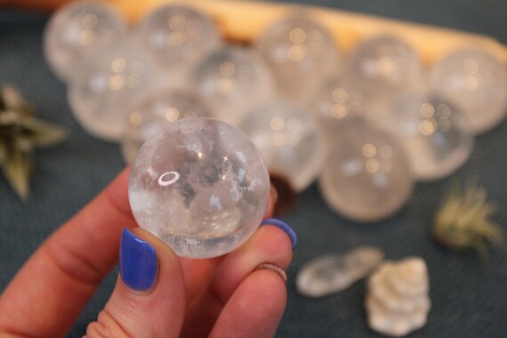 Clear Quartz Crystal Sphere 35-40mm, One of Lot