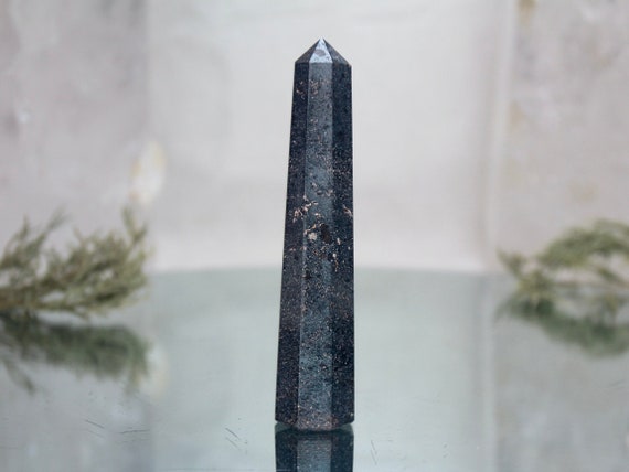 Hematite Crystal Mini Generator Point, AA+ Quality, 4.0 oz Stone, Polished Crystal Tower from Brazil, Energy Cleansed, Free Fast Shipping