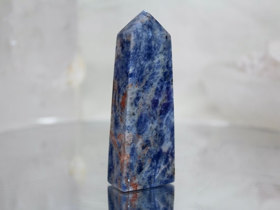Sodalite Crystal Tower, AAA Quality, 4.4 oz All Polish from Indonesia, Throat Chakra, Reiki Cleanse, Energy Healing, Free Ship