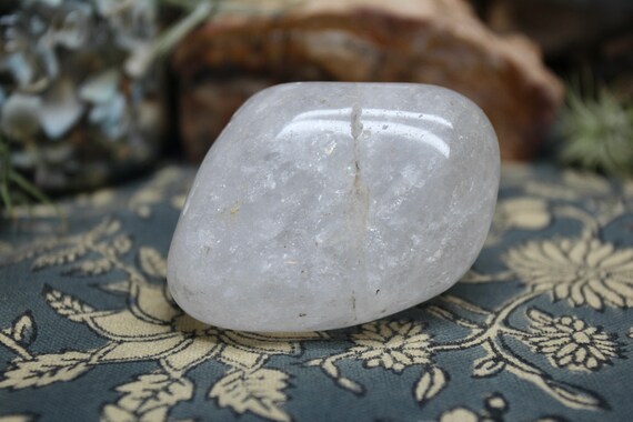A+ 0.52 lb Clear Quartz Polished Crystal with Rainbow Foils, Crystal Palmstone,  Exceptional Quality, 8.3 oz from Brazil