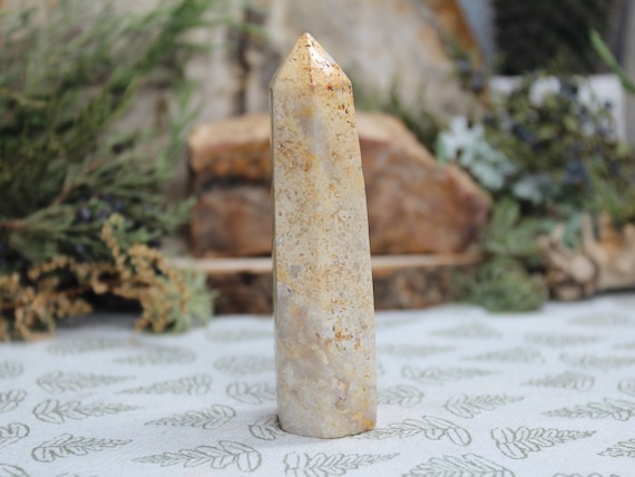 Rare A+ Lace Agate Generator Point with Druzy, 3.5 oz Polished Point from Indonesia