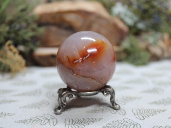 A+ 47.1 mm Carnelian Crystal Polished Sphere, 5.0 oz Crystal from Indonesia