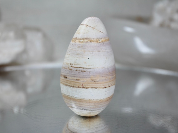 Picture Jasper Egg, A+ Quality 3.2 oz Layered Jasper Crystal Egg from Indonesia, Energy Healing + Reiki Charged, Free Shipping