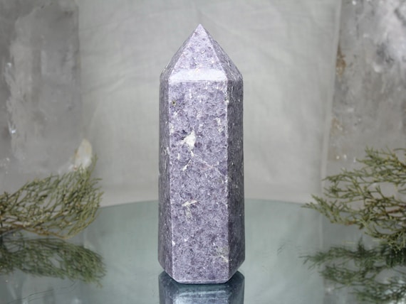 1.76 lb Lepidolite Polished Generator Point, AAA+ Quality 28.1 oz Crystal Tower from Brazil