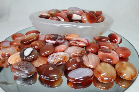 Carnelian Crystal Mini Palm Stone, One of Lot of Carnelian Stones, A-AAA Quality, Polished Quartz and Agate, High Energy, Free Shipping