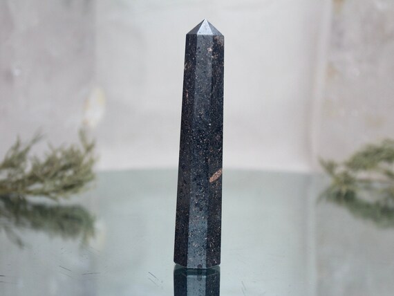 Hematite Crystal Mini Generator Point, AA+ Quality, 4.2 oz Stone, Polished Crystal Tower from Brazil, Energy Cleansed, Free Fast Shipping
