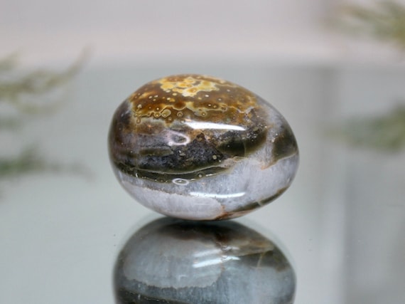 Speckled Ocean Jasper and Quartz Polished Crystal Freeform, SPECIAL 3.2 oz AAA+ Quality Jasper and Quartz Palmstone from Madagascar