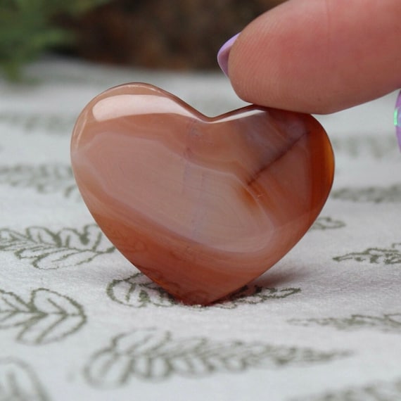 XS Carnelian Heart, Gem Quality, 0.2 oz Polished Crystal from Indonesia, Gift for Valentine, Love