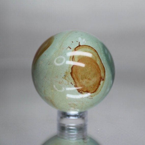 43 mm Polychrome Jasper Crystal Sphere, AAA Quality, 3.7 oz Jasper Crystal Ball  from Indonesia, Energy Cleansed, Free Shipping