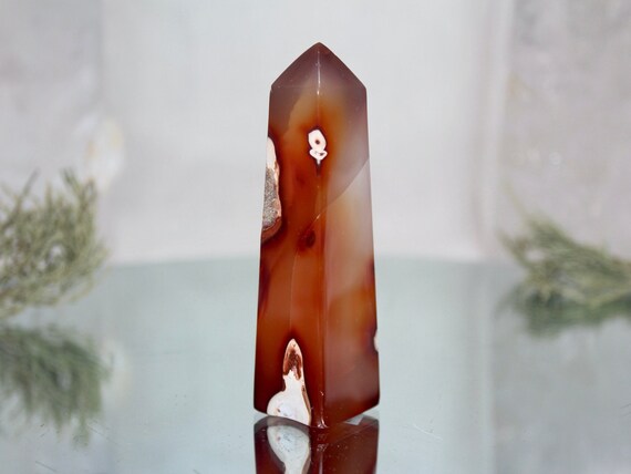 Carnelian Crystal Obelisk, AAA Quality, 4.0 oz Polished Crystal Tower from Indonesia, Energy Cleansed, Free Fast Shipping