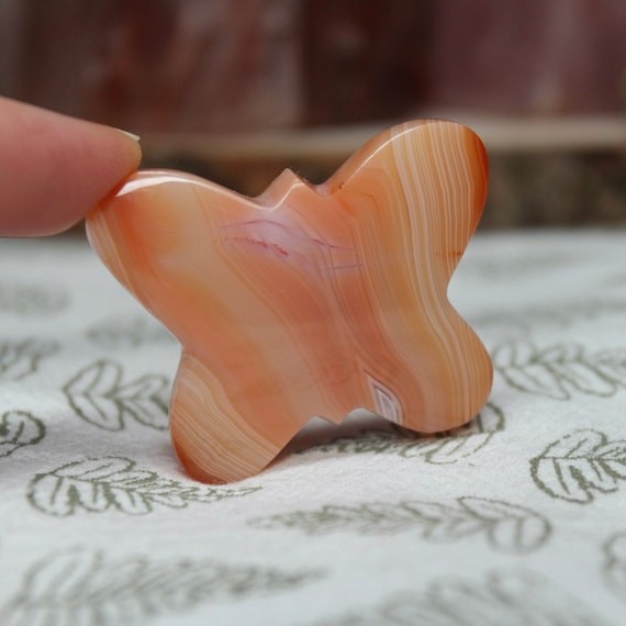 Carnelian Butterfly, A+ Gem Quality, 0.6 oz Polished Crystal from Indonesia, Gift for Valentine, Love, Passion, Spring