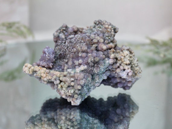 Raw Grape Agate Crystal Cluster with Druzy, 8.8 oz, AAA+++ Quality, Purple, Teal and Pink Grape Agate Crystal Freeform from Indonesia