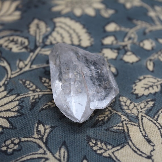 A+ Ultra Clear Quartz Crystal Double Terminated Points with Rainbow Foils, 1.1 oz High Vibration Raw crystal from Brazil