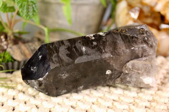 Natural Smokey Quartz Raw Crystal Point, 31.7 oz from Brazil