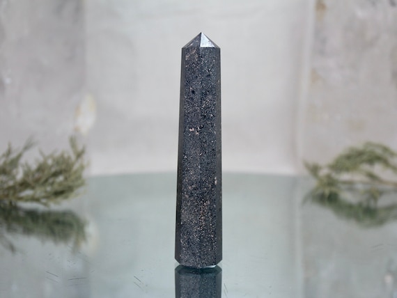 Hematite Crystal Mini Generator Point, AA+ Quality, 4.3 oz Stone, Polished Crystal Tower from Brazil, Energy Cleansed, Free Fast Shipping
