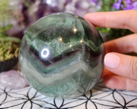 90mm Polished Fluorite Sphere from Mexico