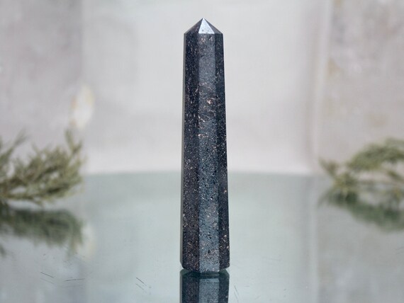 Hematite Crystal Mini Generator Point, AA+ Quality, 3.8 oz Stone, Polished Crystal Tower from Brazil, Energy Cleansed, Free Fast Shipping