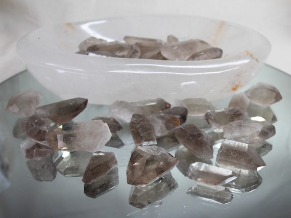 Smokey Quartz Crystal Natural Point Formation, One of Lot of Crystal Points from Brazil, A-AA Quality