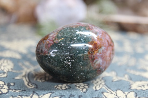 Speckled Ocean Jasper Polished Crystal Freeform, 4.6 oz Palmstone from Brazil