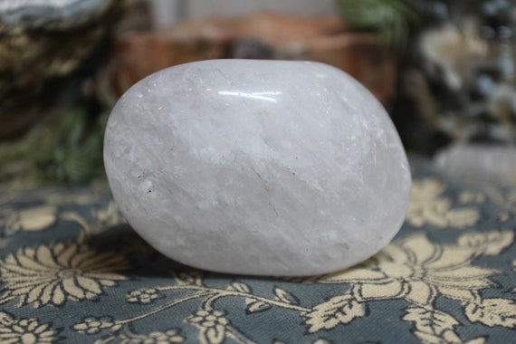 A+ 0.66 lb Clear Quartz Polished Crystal with Rainbow Foils, XL Crystal Palmstone,  Exceptional Quality, 10.6 oz from Brazil