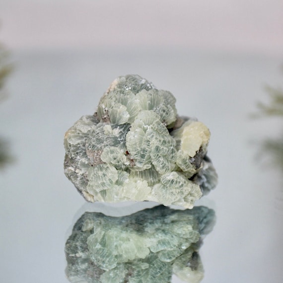 AA+ Prehnite Mineral Mini Cluster with Rainbows, 1.2 oz Green Quartz Specimen from Australia